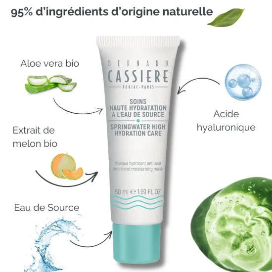 Masque hydratant anti-soif à l'eau de Source - Bernard Cassière